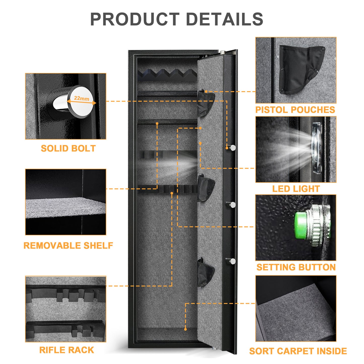 š Biometric Long Gun Safe ā Secure Rifle & Firearm Storage