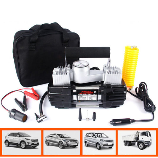 Heavy-Duty Dual Cylinder 12V Air Compressor for 4x4, SUV, and Car Tires