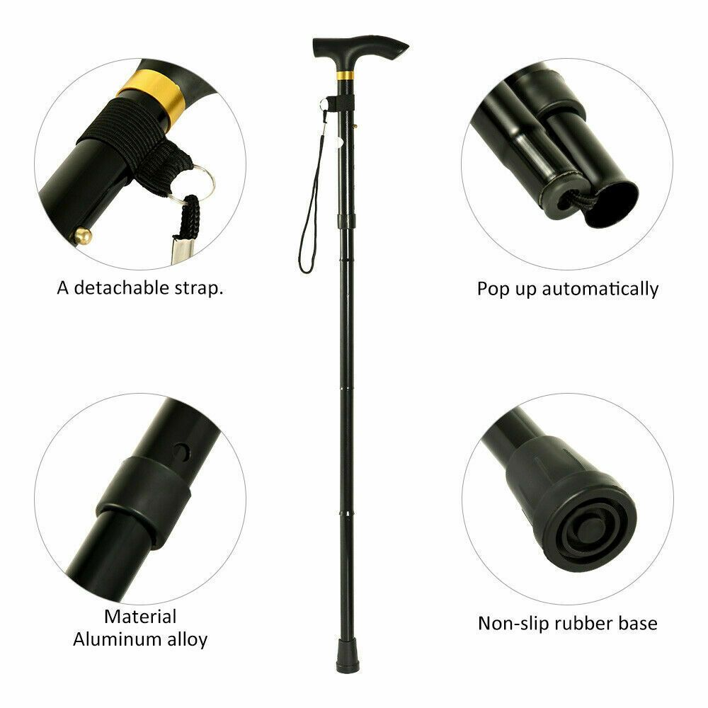 Walking Stick Foldable - Black