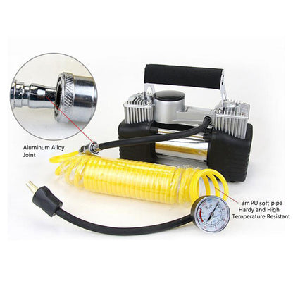 Heavy-Duty Dual Cylinder 12V Air Compressor for 4x4, SUV, and Car Tires
