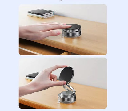 Foldable Magnetic Phone Holder with Vacuum Suction Base and 360° Rotation