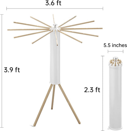 Tripod Clothes Drying Rack with Foldable Umbrella Design and Rotating Arms