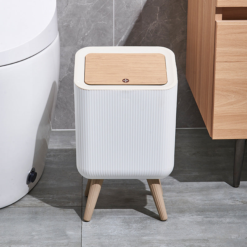 🗑️ Nordic-Style Press-Top Trash Can