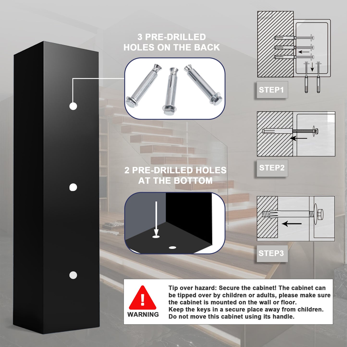 🔒 Biometric Long Gun Safe – Secure Rifle & Firearm Storage
