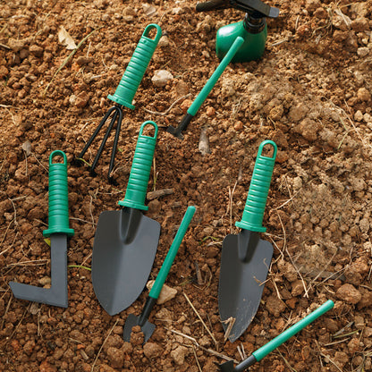 10-Piece Green Gardening Tool Set with Hard Carrying Case and Ergonomic Handles