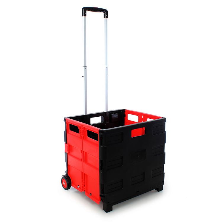 Supermarket Alloy Rod Portable Foldable Mini Folding Camping Grocery Wheeled Shopping Trolley Wagon Beach Shopping Folding Cart