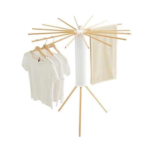 Tripod Clothes Drying Rack with Foldable Umbrella Design and Rotating Arms