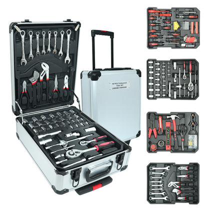 🧰 187-Piece Professional Tool Set in Aluminum Trolley Case