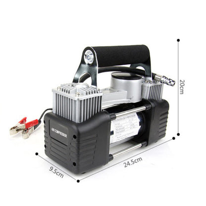 Heavy-Duty Dual Cylinder 12V Air Compressor for 4x4, SUV, and Car Tires
