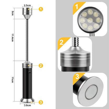 2-Piece 9-LED Flexible Magnetic Grill/BBQ Magnetic Light